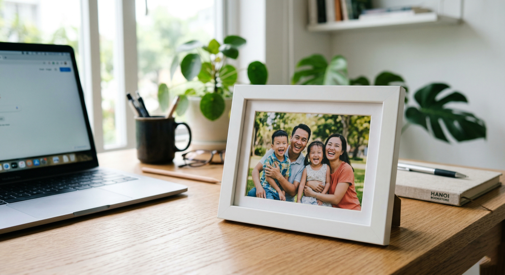 1 chiếc khung hình đẹp để bàn từ tiệm may nhà béo Khung hình đẹp để bàn