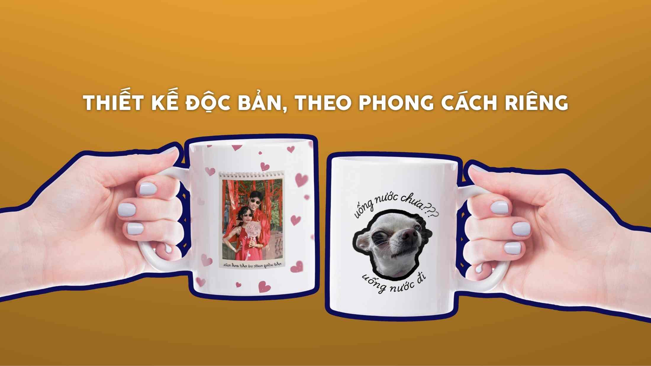cốc in hình độc bản Tiệm May Nhà Béo cốc in hình độc bản