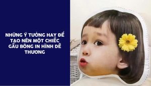 gấu bông in hình dễ thương