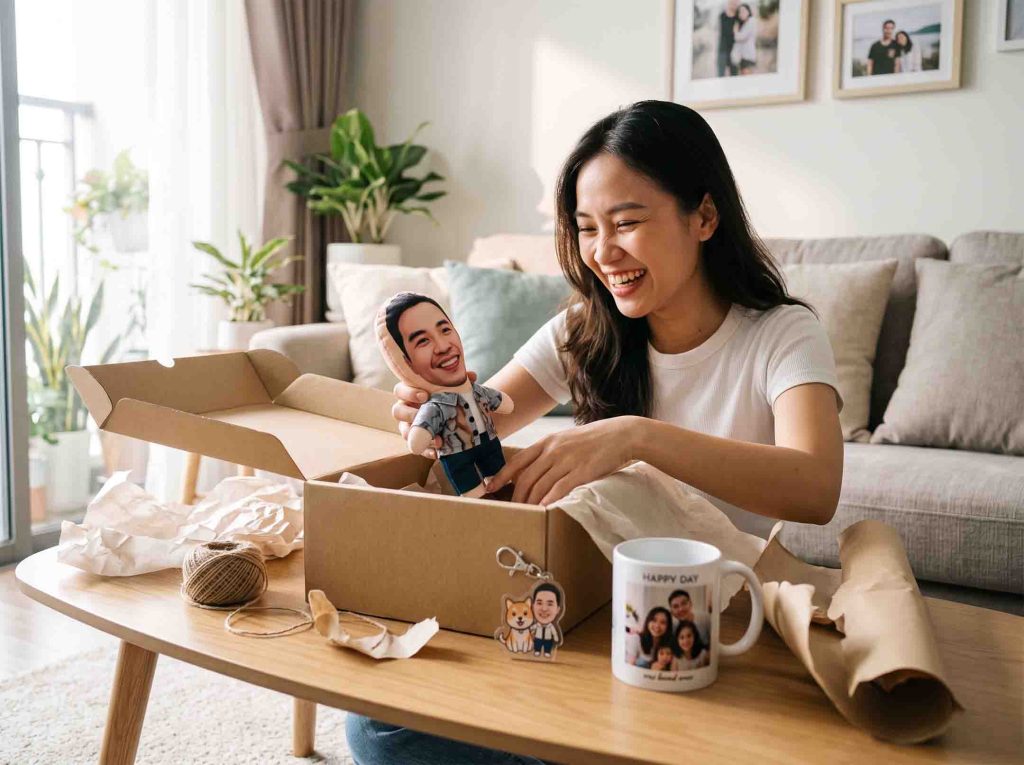 Khoảnh khắc mở hộp quà tặng cá nhân hóa luôn mang lại niềm vui bất ngờ cho người nhận.